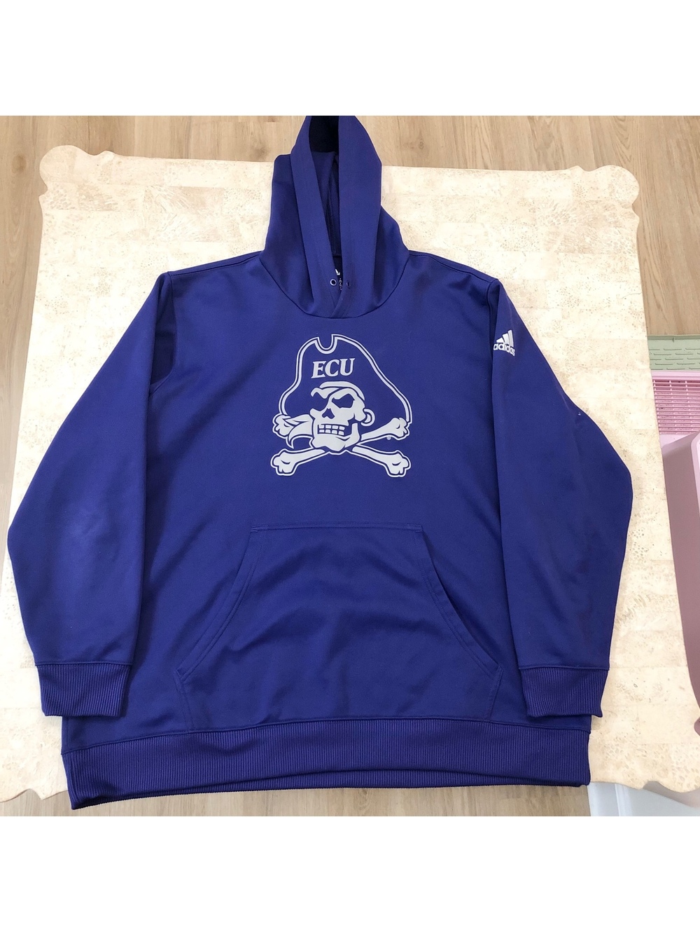 ADIDAS ECU EAST CAROLINA UNIVERSITY PIRATES PURPLE HOODIE SWEATSHIRT MENS SZ 3XL